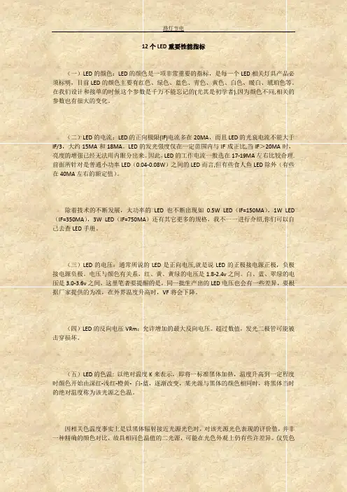 12个LED重要性能指标
