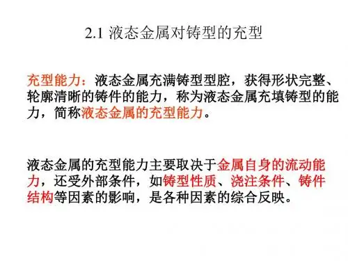 铸造成形工艺原理