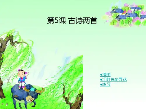 四年级下册语文课件-2.5《古诗两首  江畔独步寻花》湘教版 (共14张PPT)