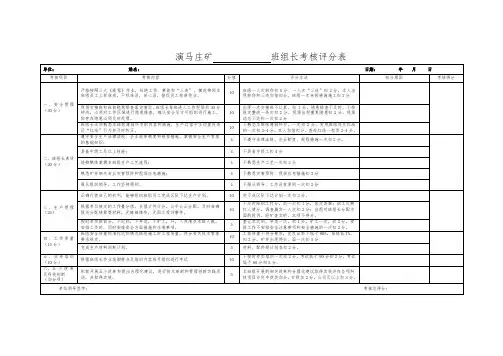 班组长考评表(统一版)