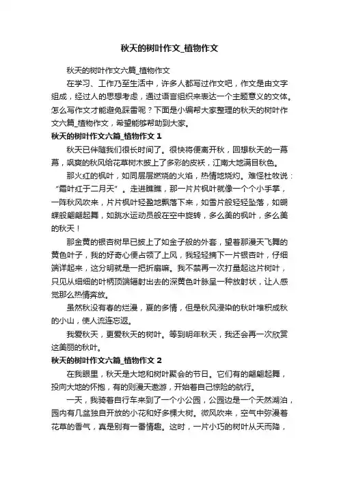 秋天的树叶作文六篇_植物作文