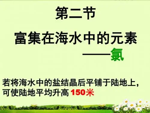 第二节：富集下海水中的元素---氯 课件