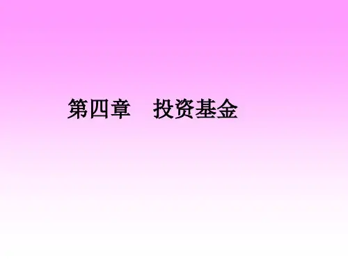 投资基金概述(PPT 38页)
