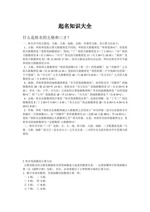 起名知识大全