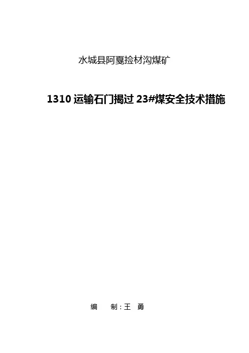 1310运输石门揭煤防突措施