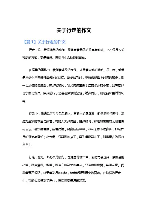 关于行走的作文