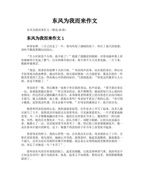 东风为我而来作文