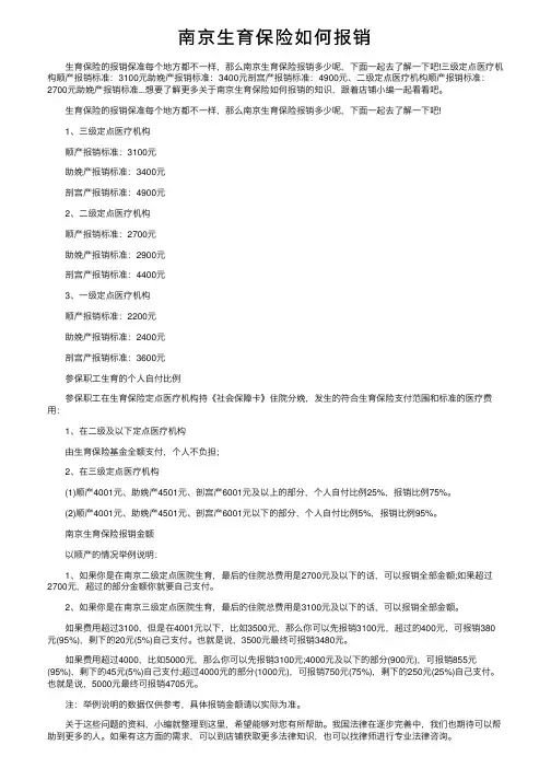 南京生育保险如何报销