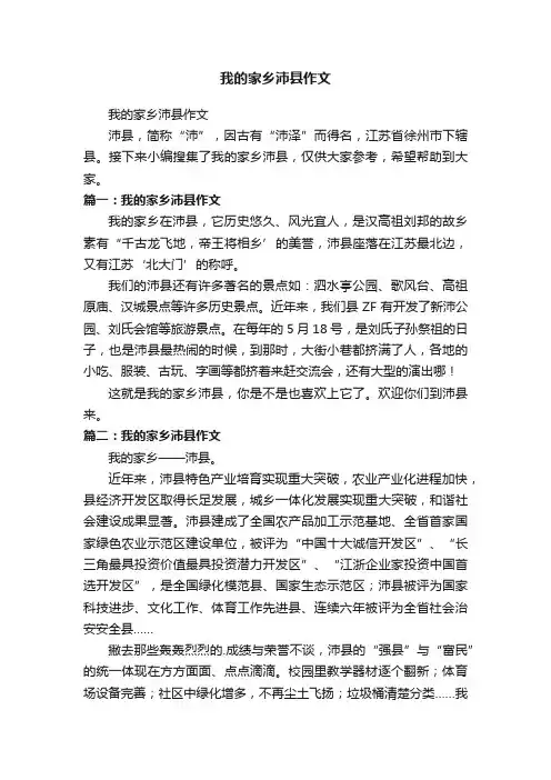 我的家乡沛县作文