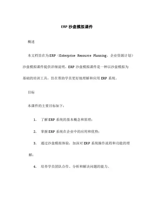 ERP沙盘模拟课件