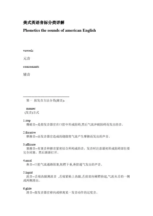 美式英语音标分类详解