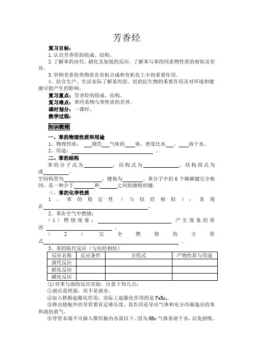 新人教版高中化学选修5芳香烃1