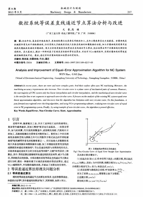 数控系统等误差直线逼近节点算法分析与改进