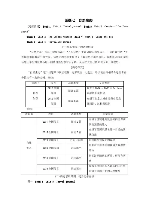 (全国统考)2021高考英语一轮复习第1编话题与教材话题七Book1Unit3Traveljournal学案(含解析)