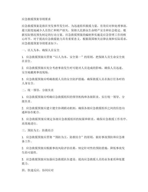应急救援预案导则要求