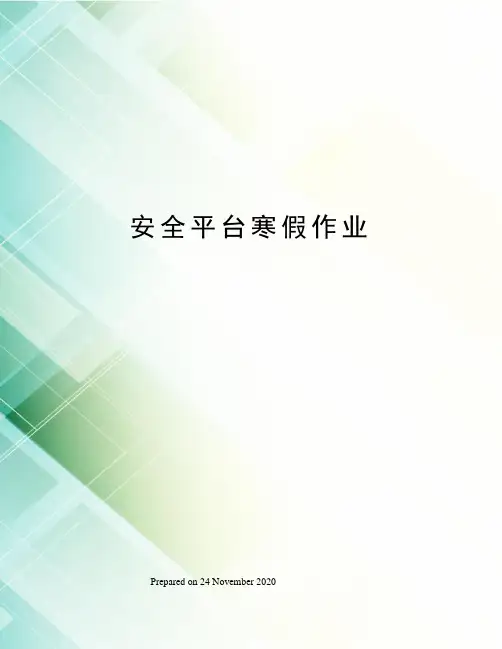 安全平台寒假作业