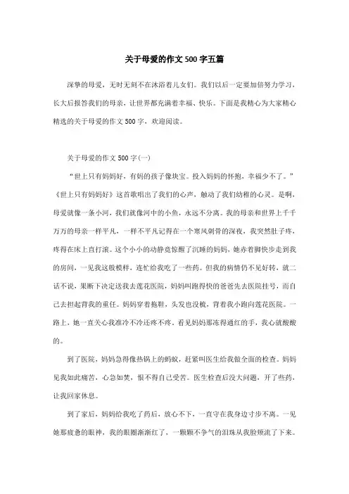关于母爱的作文500字五篇