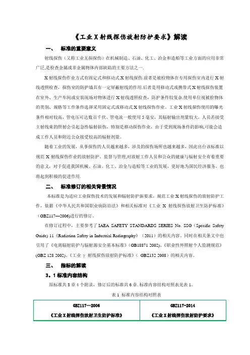 工业X射线探伤放射防护要求解读标准的重要意义射线探伤又