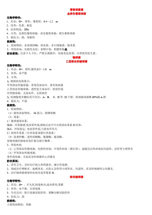 常见病原菌