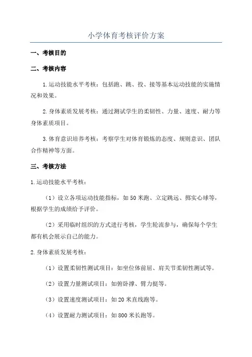 小学体育考核评价方案