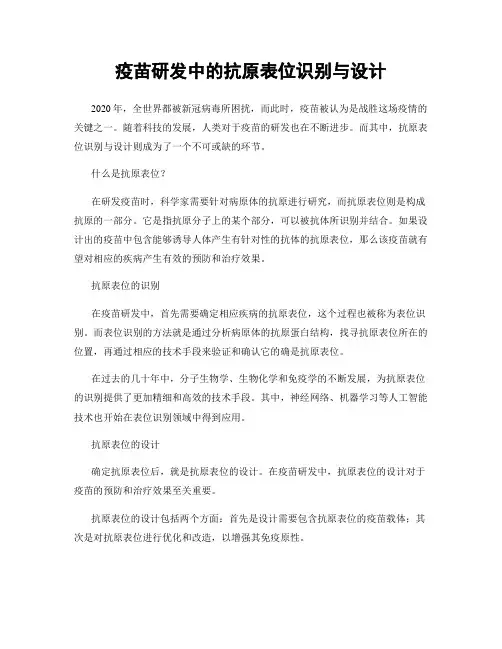 疫苗研发中的抗原表位识别与设计