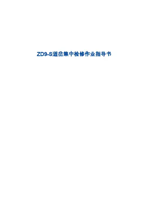 ZD9S型道岔集中检修作业指导书