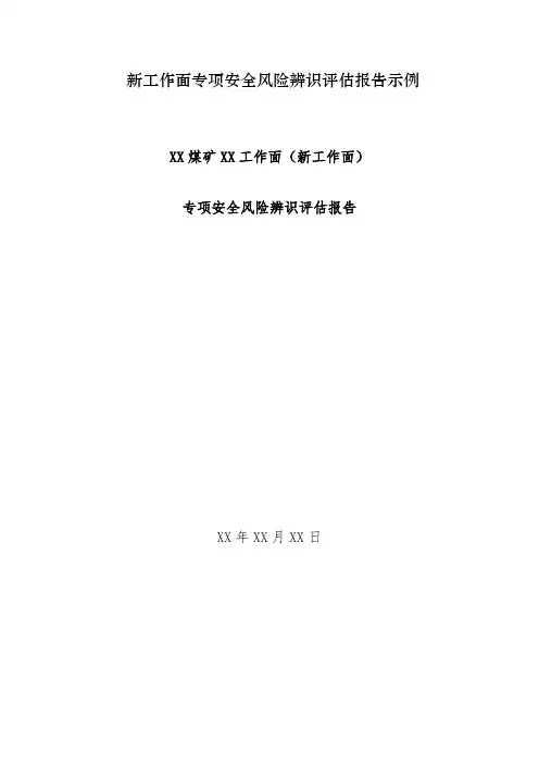 新工作面专项安全风险辨识评估报告(示例)