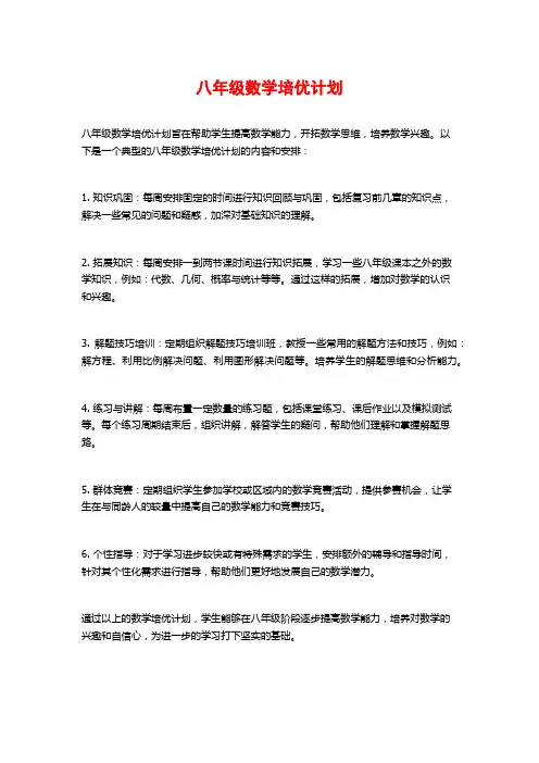 八年级数学培优计划 (2)