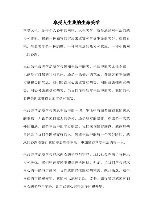 享受人生我的生命美学