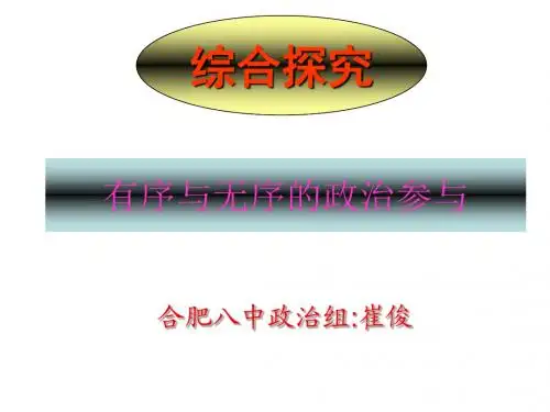 高一政治有序与无序的政治参与