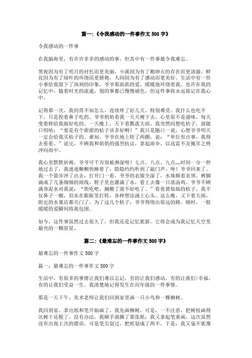 我经历过的一件事作文500字