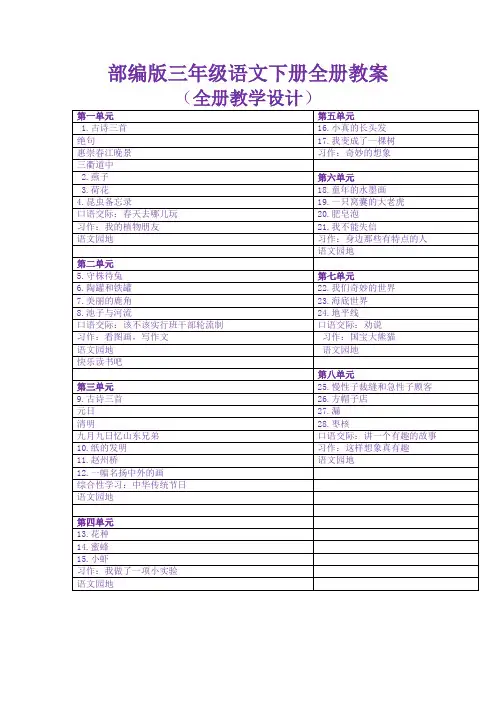 [最新]部编版小学三年级语文下册教案(最全)