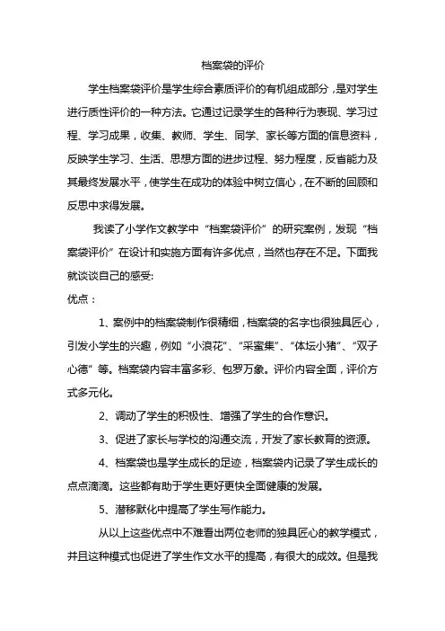 档案袋的评价