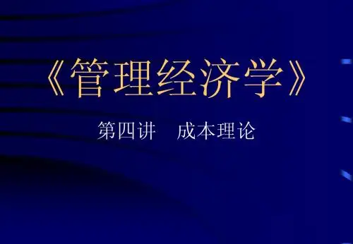 《管理经济学》电子教案004(第二版)