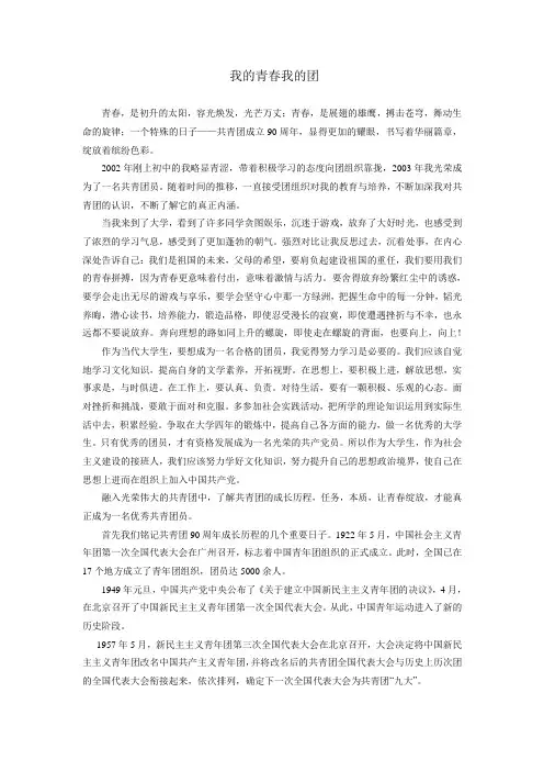 我的青春我的团