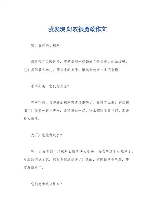我发现,蚂蚁很勇敢作文