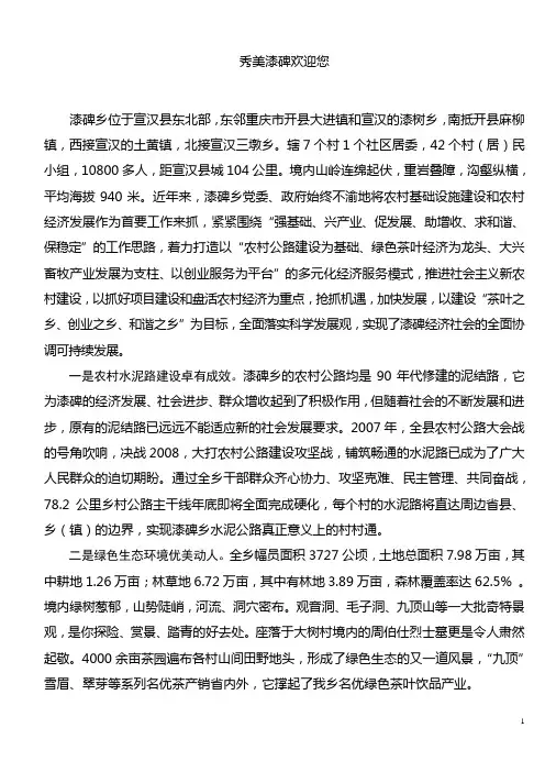 漆碑乡简介