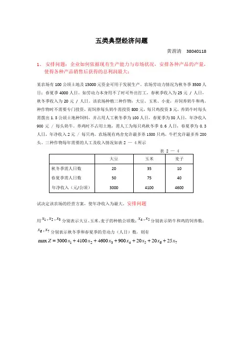 线性规划第一次作业