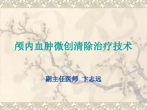 颅内血肿微创清除治疗技术PPT课件