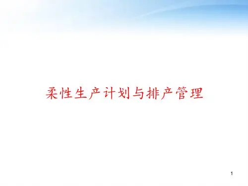 柔性生产计划与排产管理 ppt课件