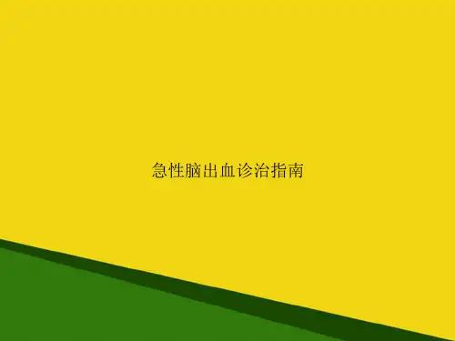 急性脑出血诊治指南-推荐优秀PPT