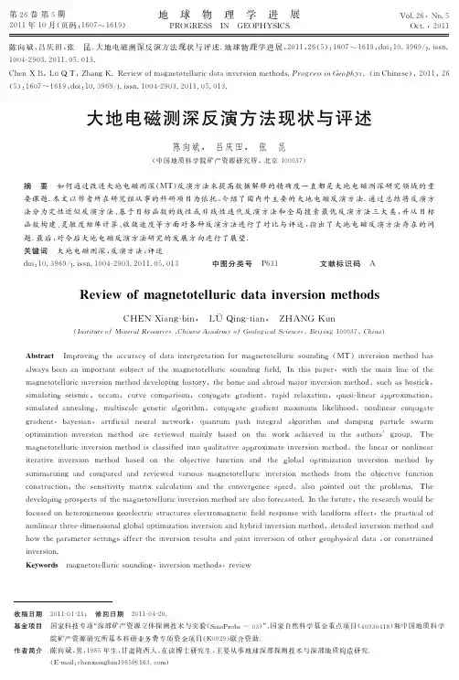 大地电磁测深反演方法现状与评述