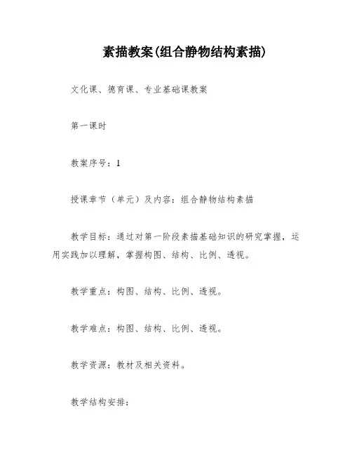 素描教案(组合静物结构素描)