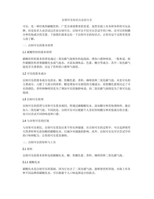 自制可乐知识点总结大全
