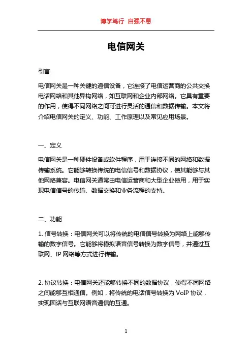 电信网关_精品文档