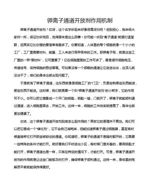 钾离子通道开放剂作用机制