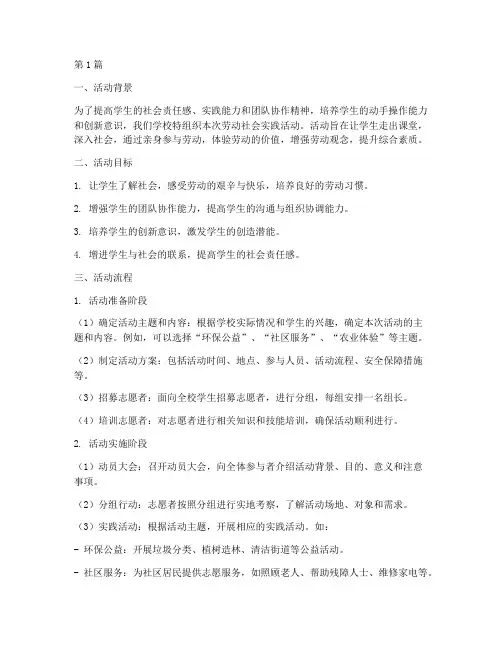 劳动社会实践活动流程(3篇)