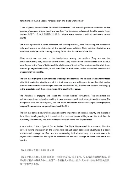 我是特种兵之利刃出鞘观后感1000字