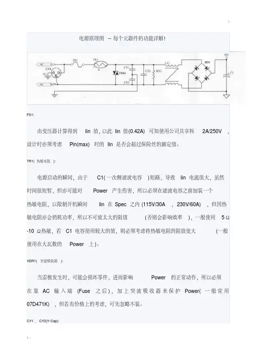 开关电源原理图各元件功能详解