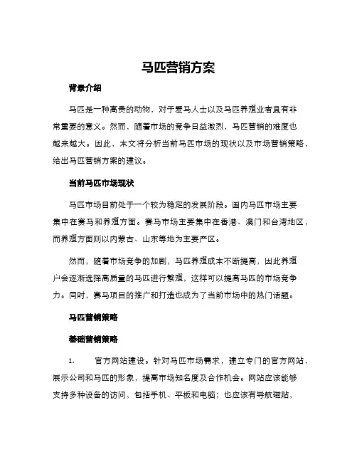 马匹营销方案